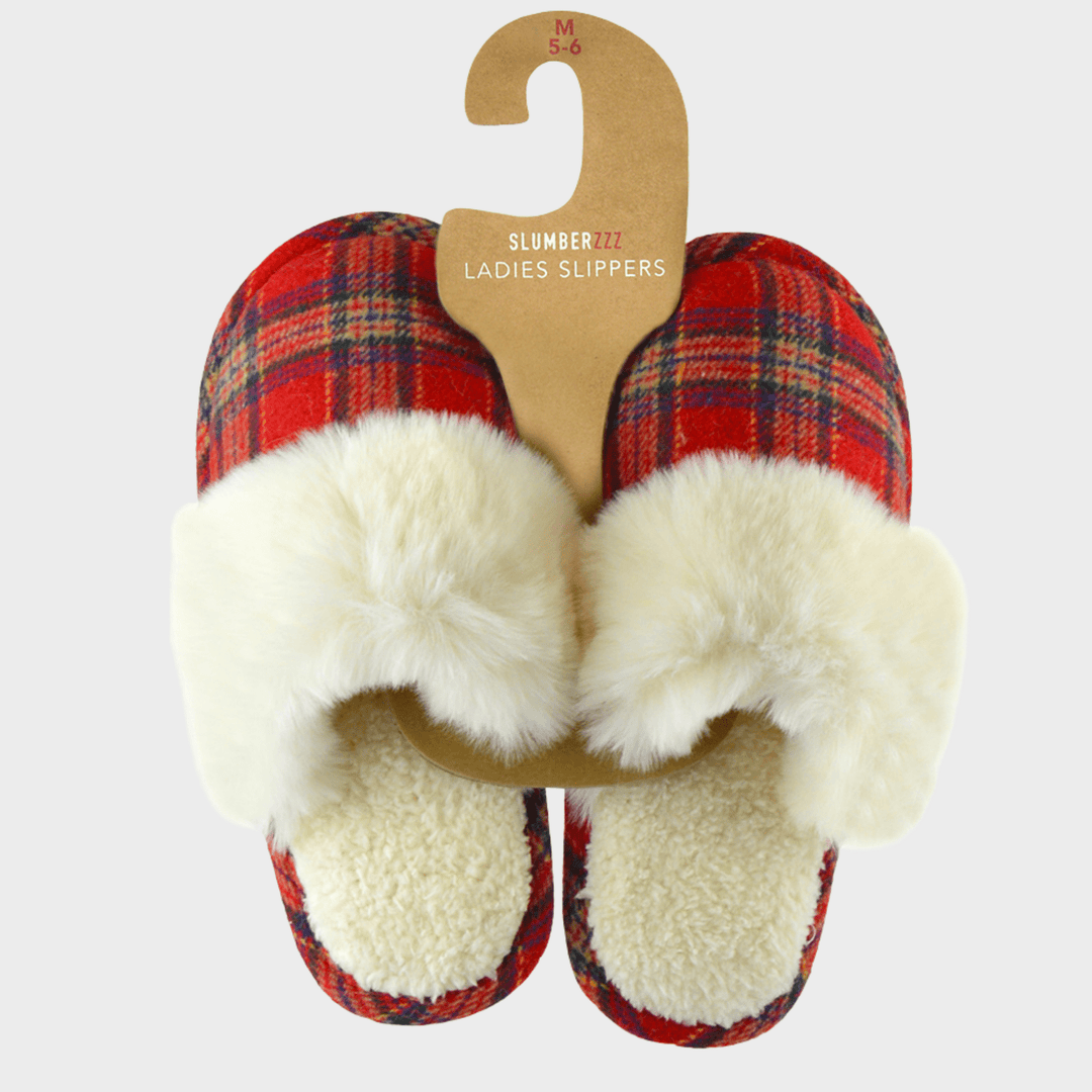 Ladies Red Tartan Mule from You Know Who's