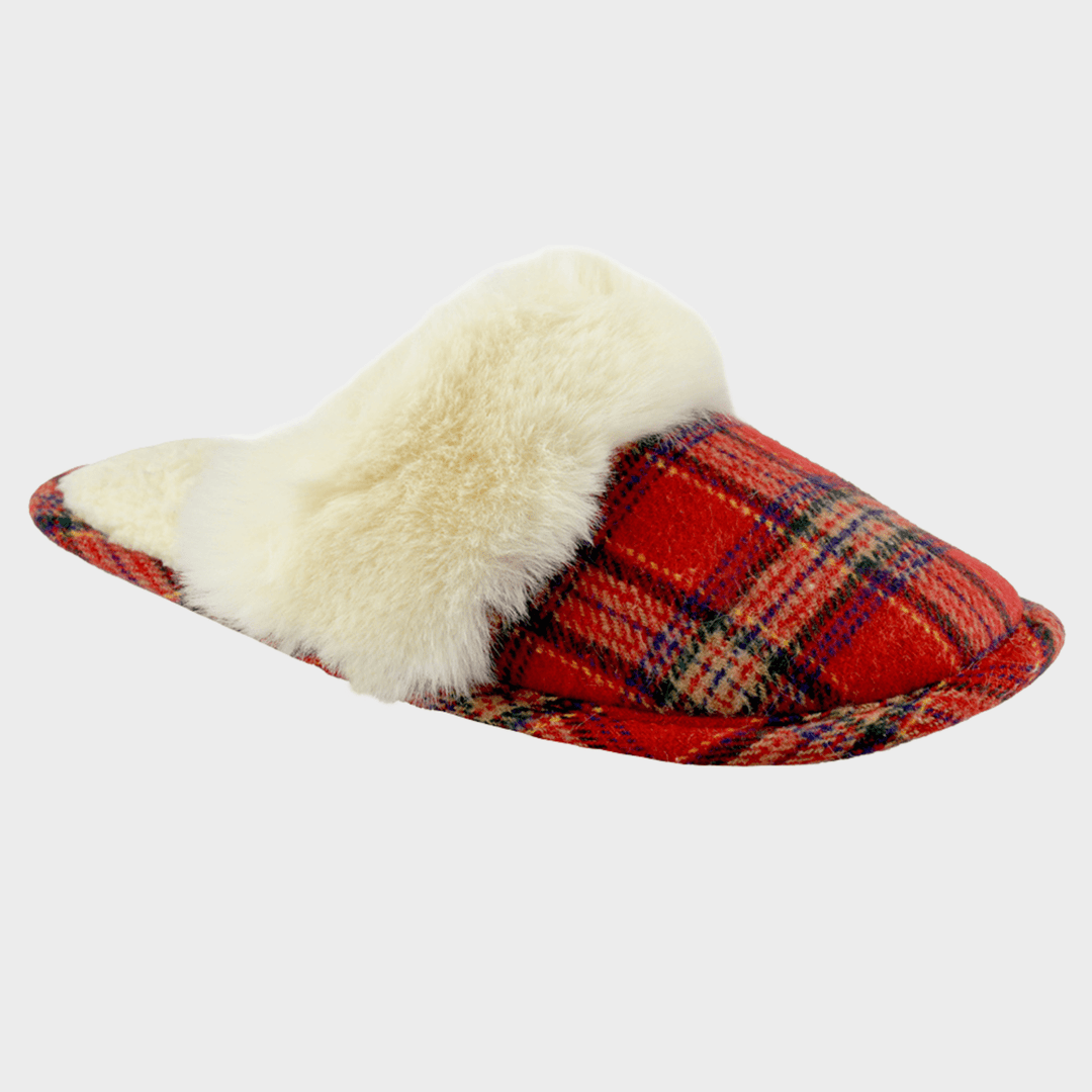 Ladies Red Tartan Mule from You Know Who's