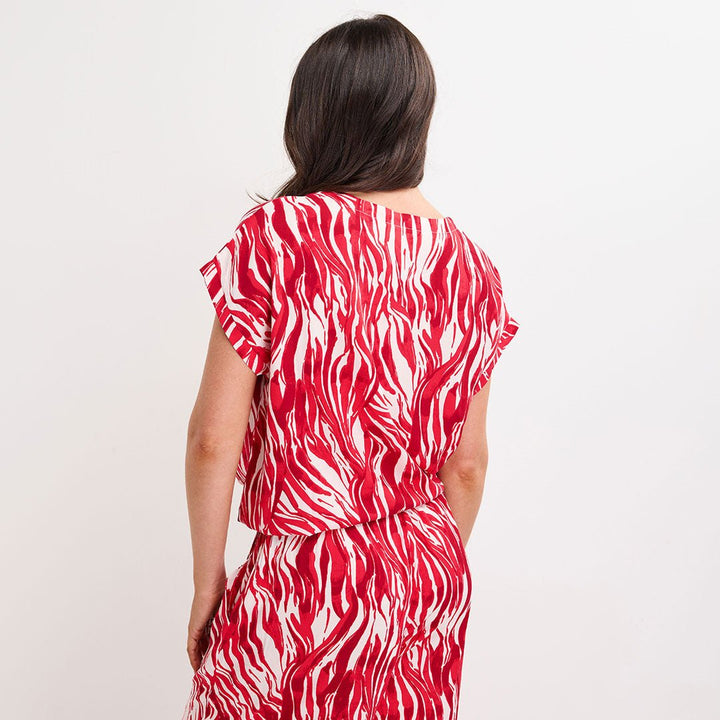 Ladies Red Zebra Tie Bottom Top from You Know Who's