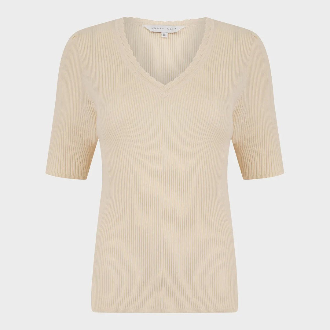 Ladies Ribbed Short Sleeve Jumper from You Know Who's