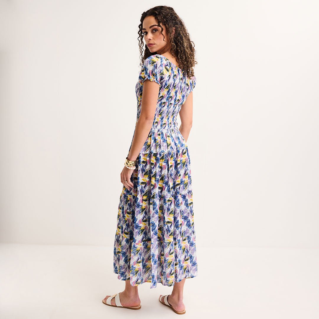 Ladies Riviera Feather Bardot Print Midi Dress from You Know Who's