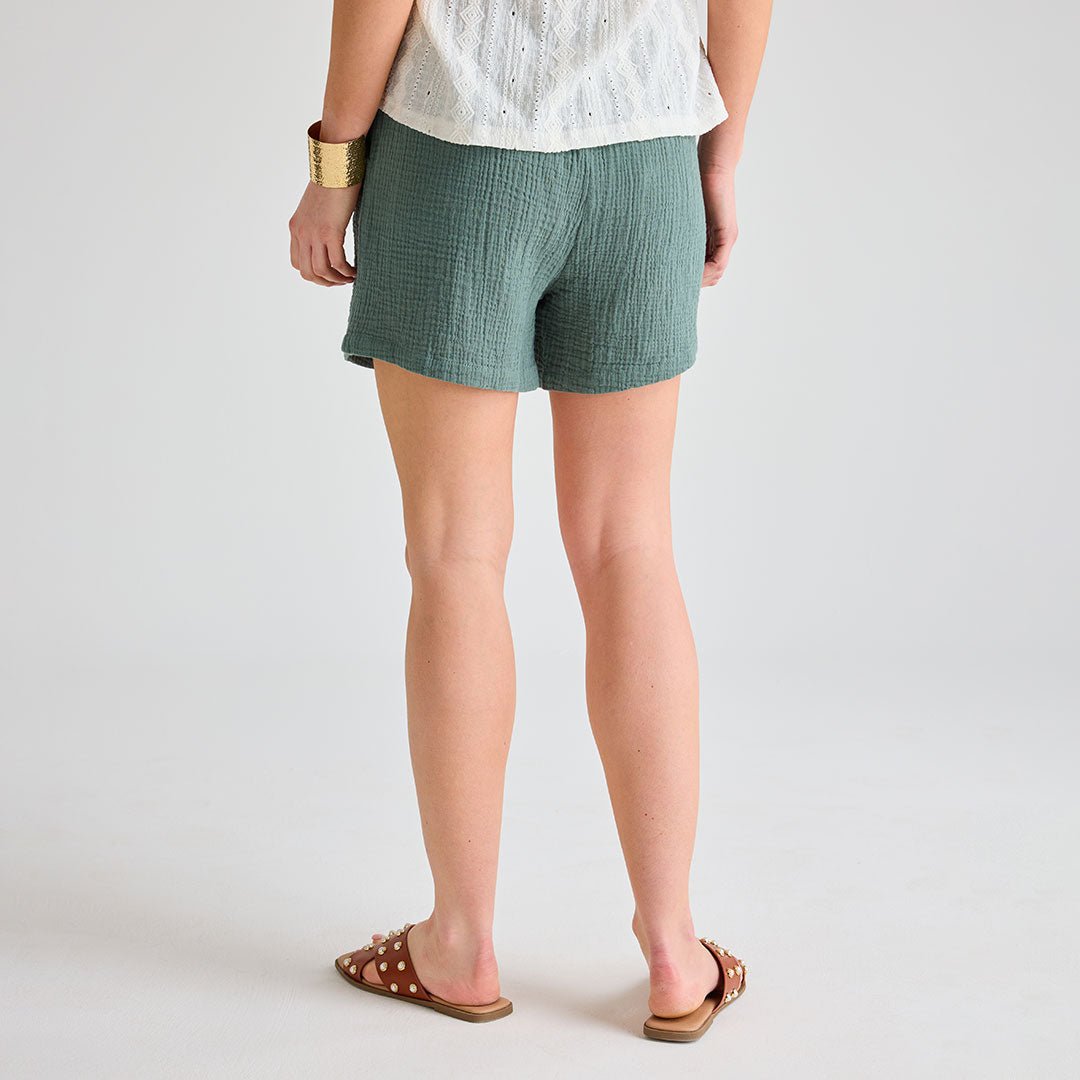 Ladies Sage 2 Pocket Tie Waist Short from You Know Who's