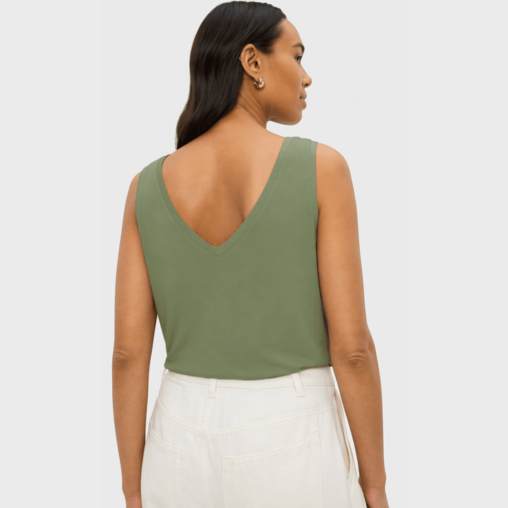 Ladies Sage V neck Sleeveless Top from You Know Who's