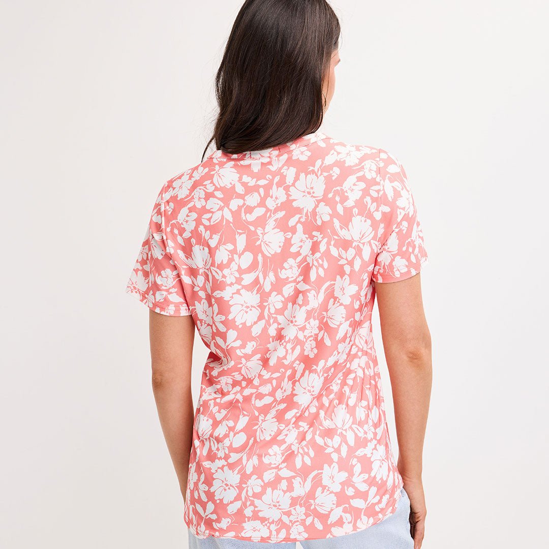 Ladies Salmon Pleat Front Button Top from You Know Who's