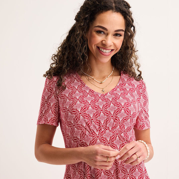 Ladies Salsa Crinkle Tile Jersey Printed Dress from You Know Who's