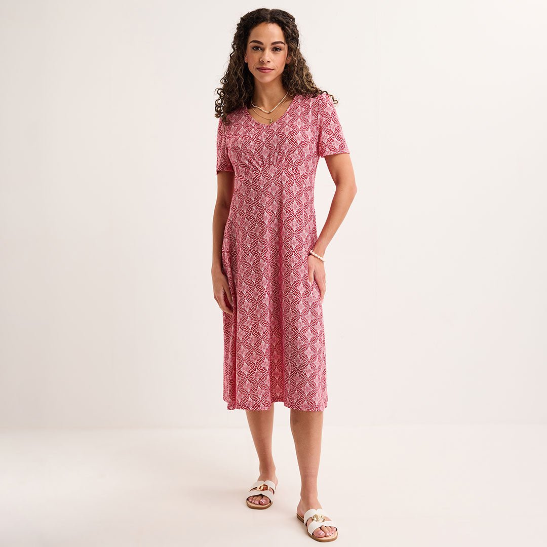 Ladies Salsa Crinkle Tile Jersey Printed Dress from You Know Who's