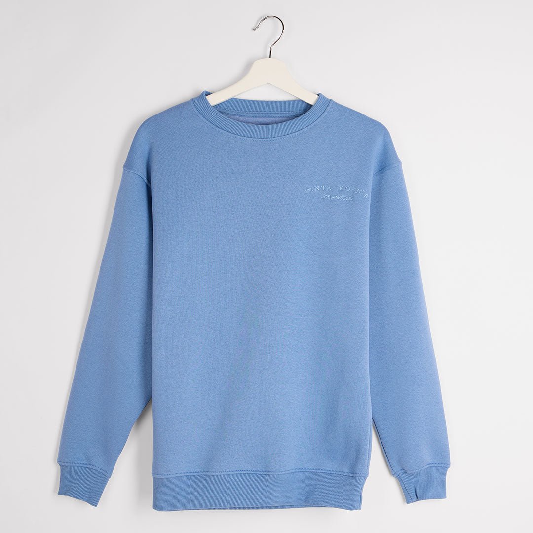 Ladies Santa Monica Slogan Sweater Denim from You Know Who's