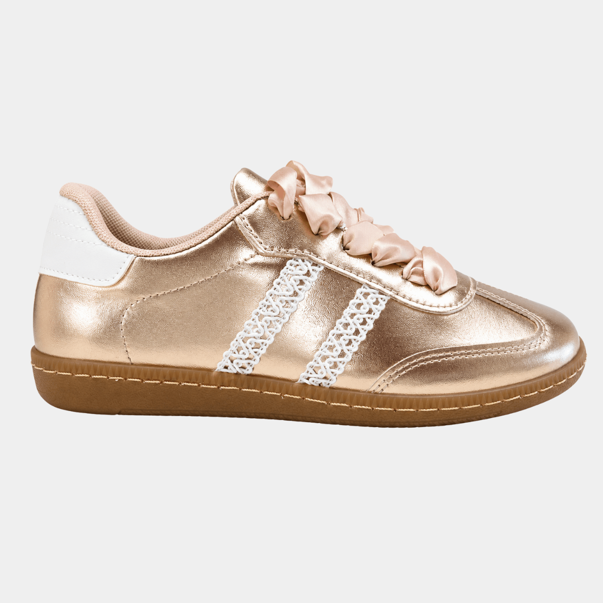 Ladies Satin Lace Metallic Trainers from You Know Who's