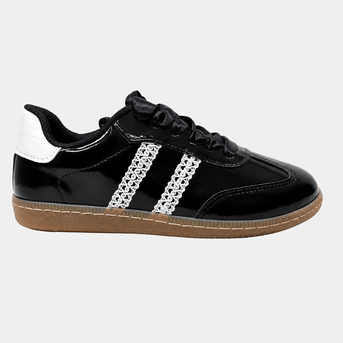 Ladies Satin Lace Metallic Trainers from You Know Who's