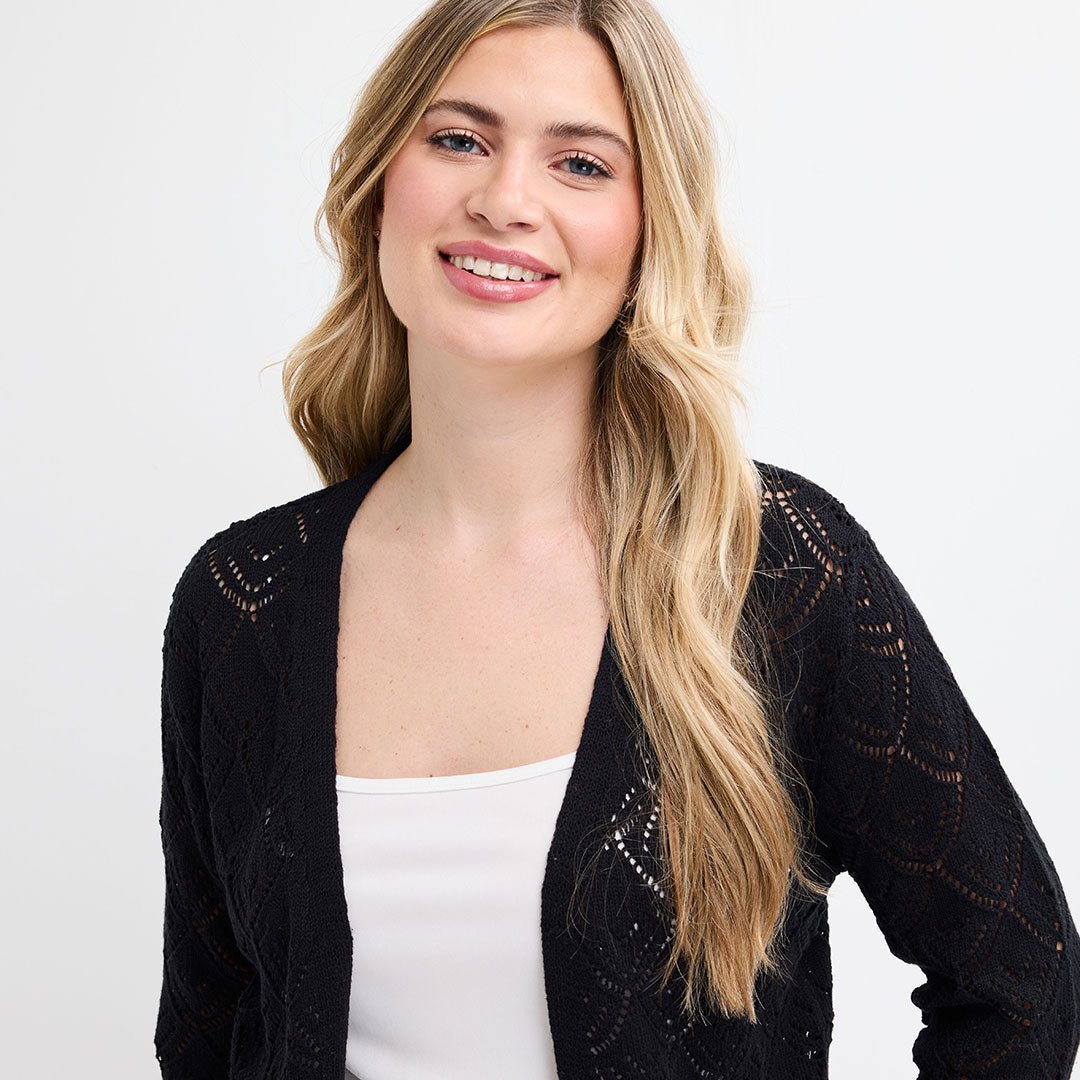 Ladies Scallop Hem Edge To Edge Cardigan from You Know Who's