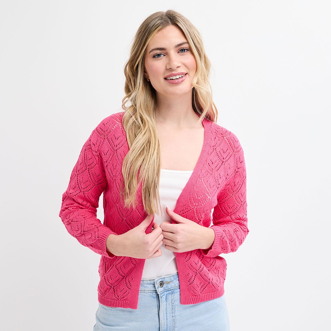 Ladies Scallop Hem Edge To Edge Cardigan from You Know Who's