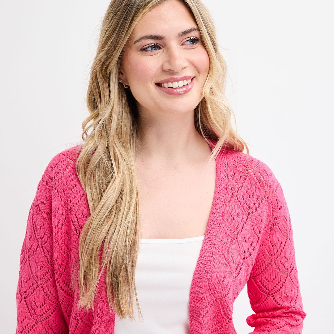 Ladies Scallop Hem Edge To Edge Cardigan from You Know Who's