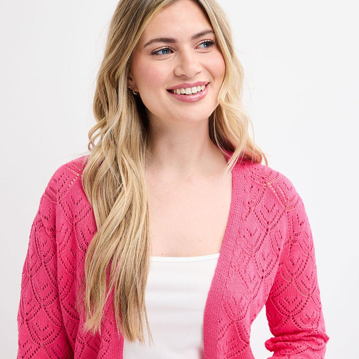 Ladies Scallop Hem Edge To Edge Cardigan from You Know Who's