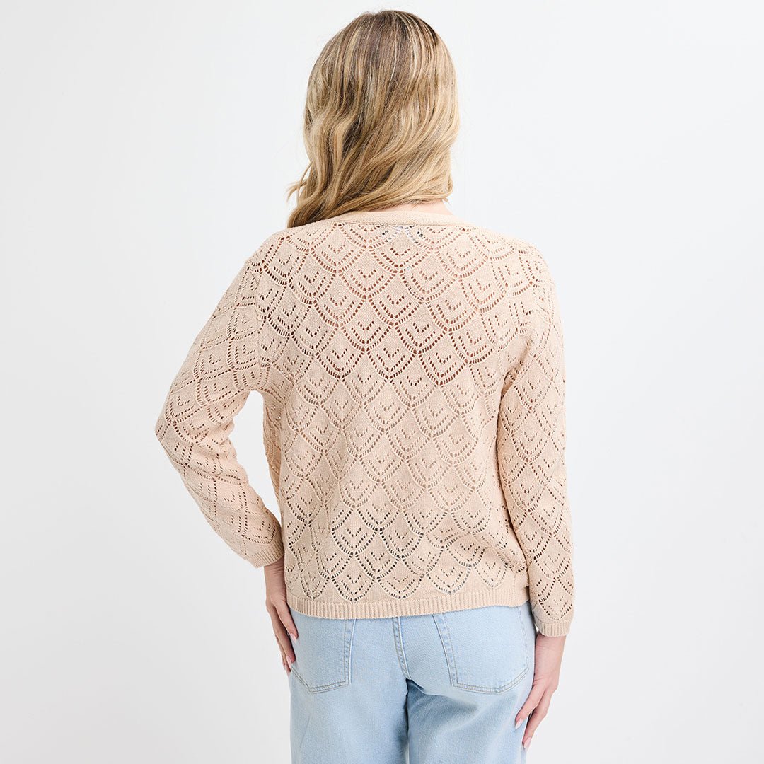 Ladies Scallop Hem Edge To Edge Cardigan from You Know Who's