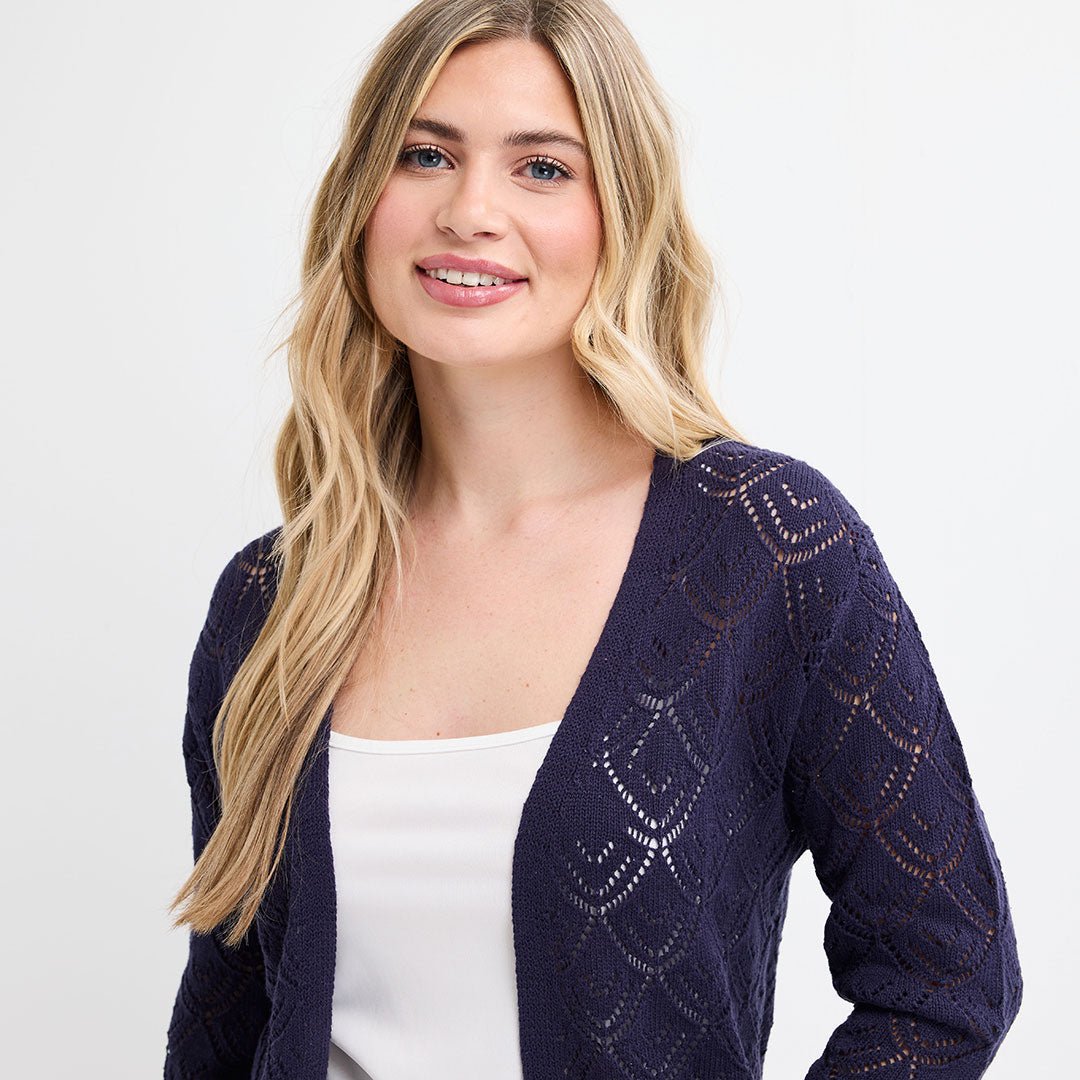 Ladies Scallop Hem Edge To Edge Cardigan from You Know Who's