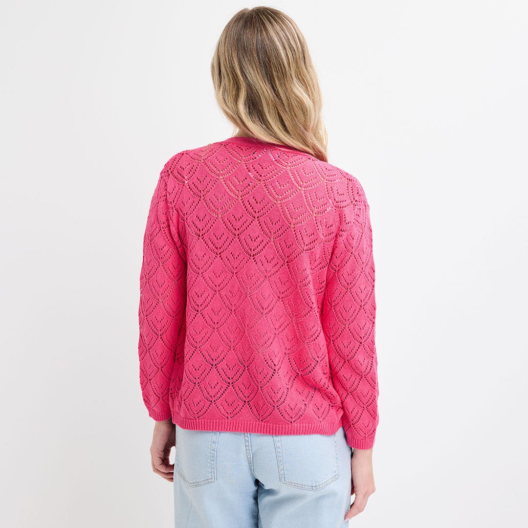 Ladies Scallop Hem Edge To Edge Cardigan from You Know Who's