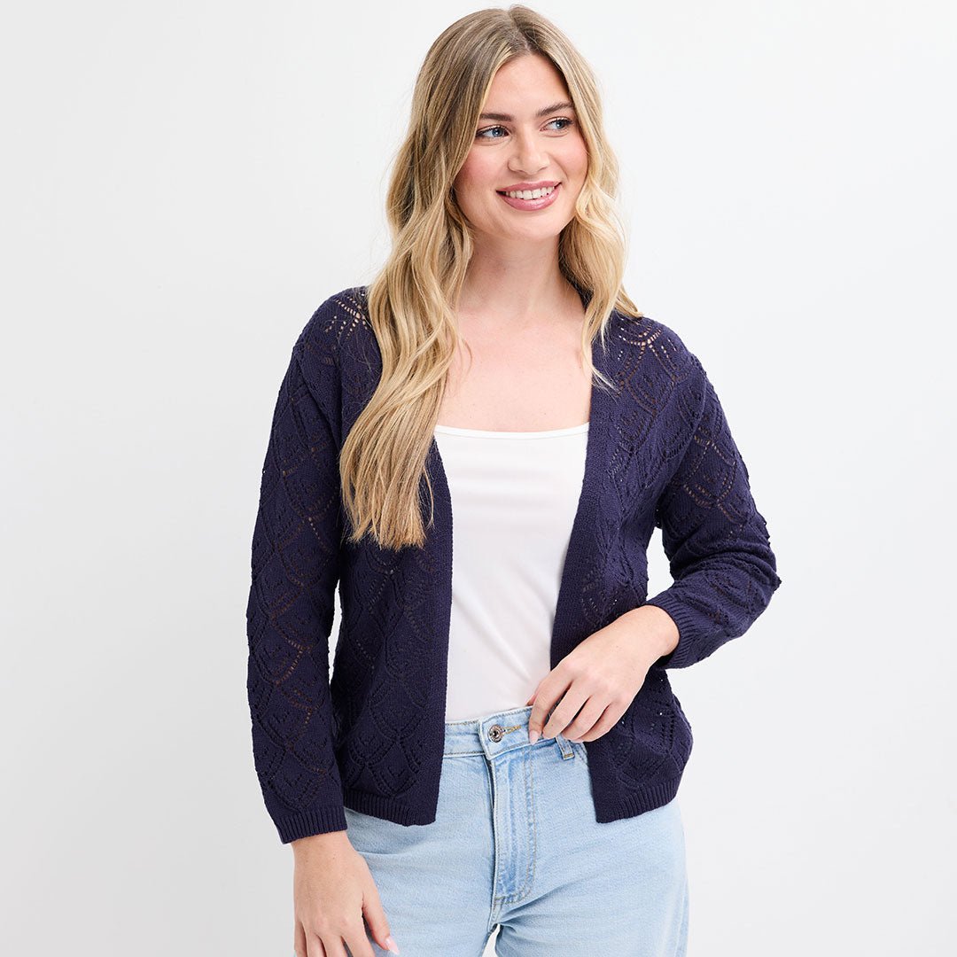 Ladies Scallop Hem Edge To Edge Cardigan from You Know Who's