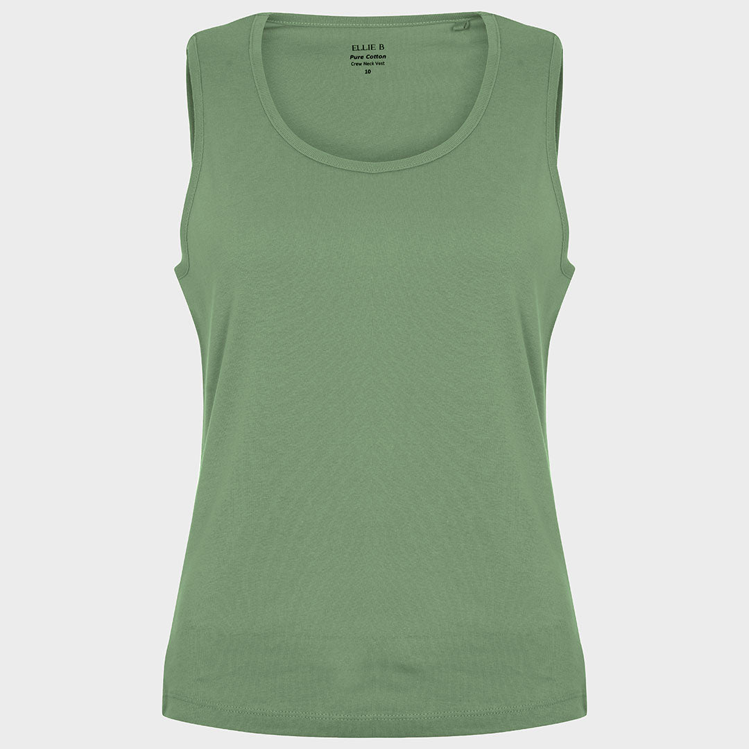 Ladies Shale Green Crew Neck Vest from You Know Who's