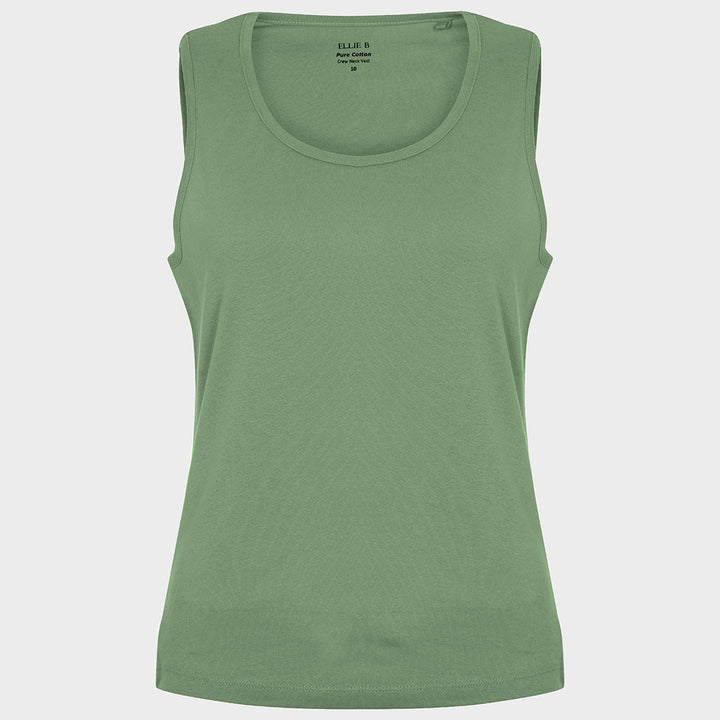 Ladies Shale Green Crew Neck Vest from You Know Who's