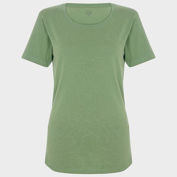 Ladies Shale Green Neck T-Shirt from You Know Who's