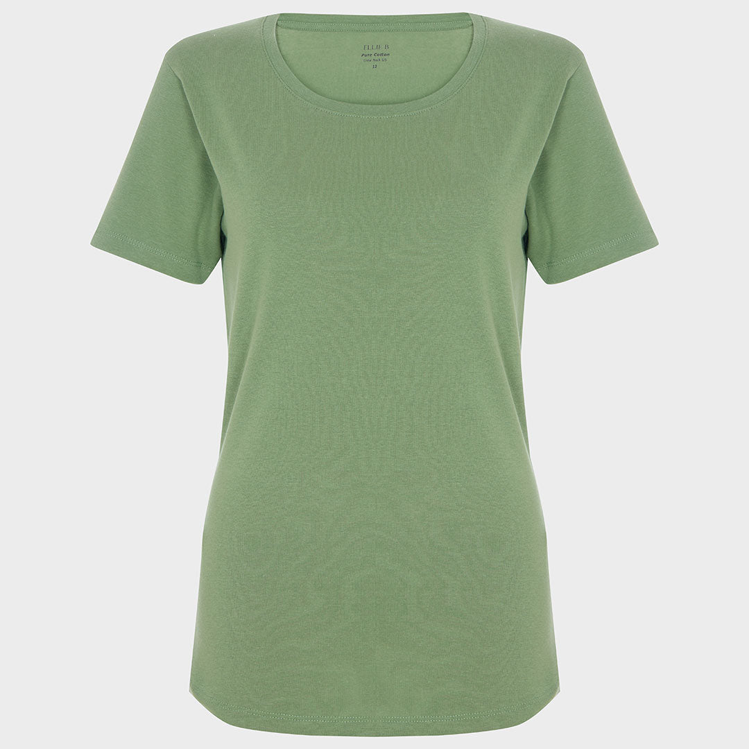Ladies Shale Green Neck T-Shirt from You Know Who's