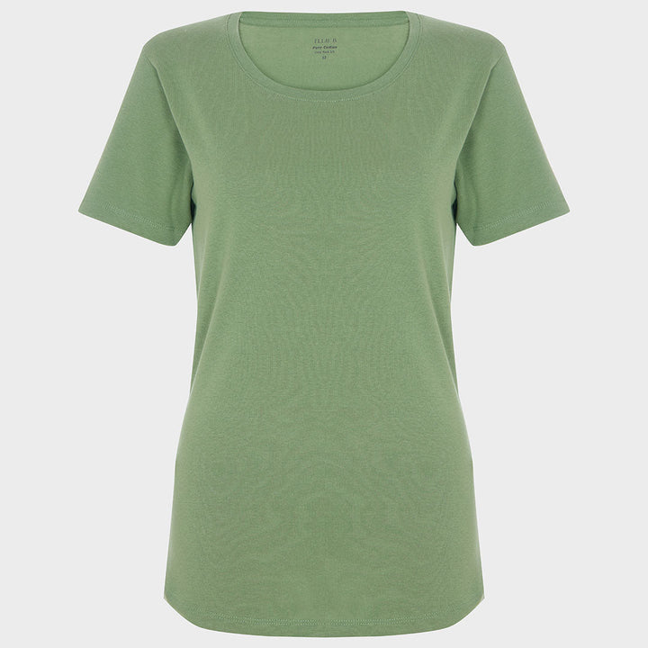 Ladies Shale Green Neck T-Shirt from You Know Who's