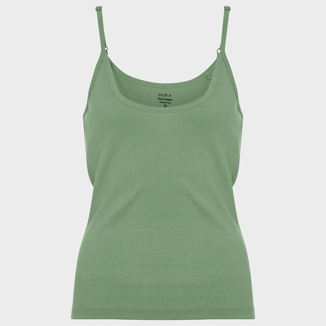 Ladies Shale Green Strappy Vest from You Know Who's