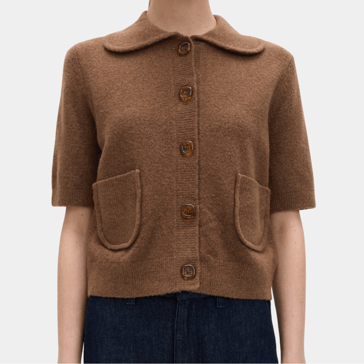 Ladies Short Sleeved Collared Cardigan from You Know Who's