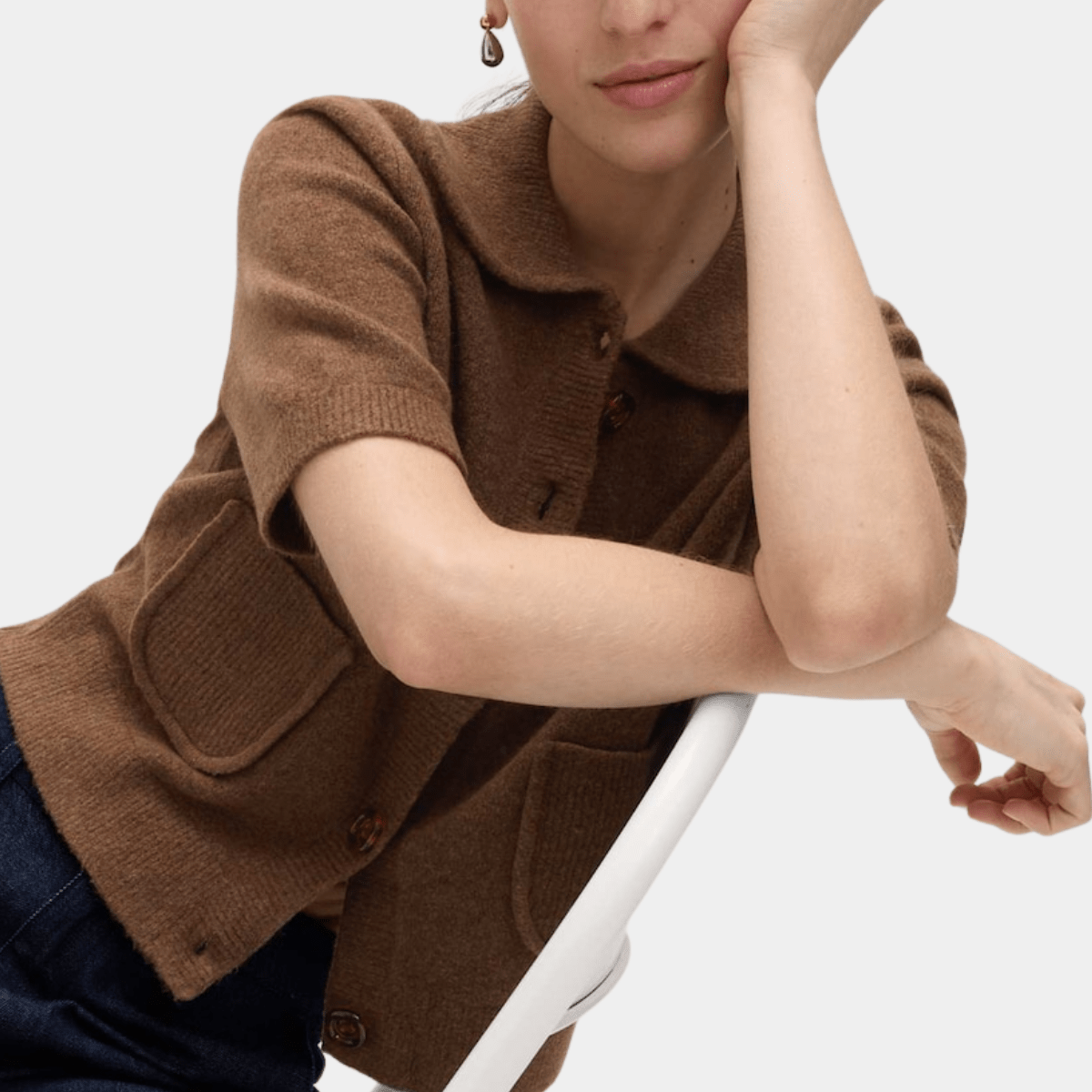 Ladies Short Sleeved Collared Cardigan from You Know Who's