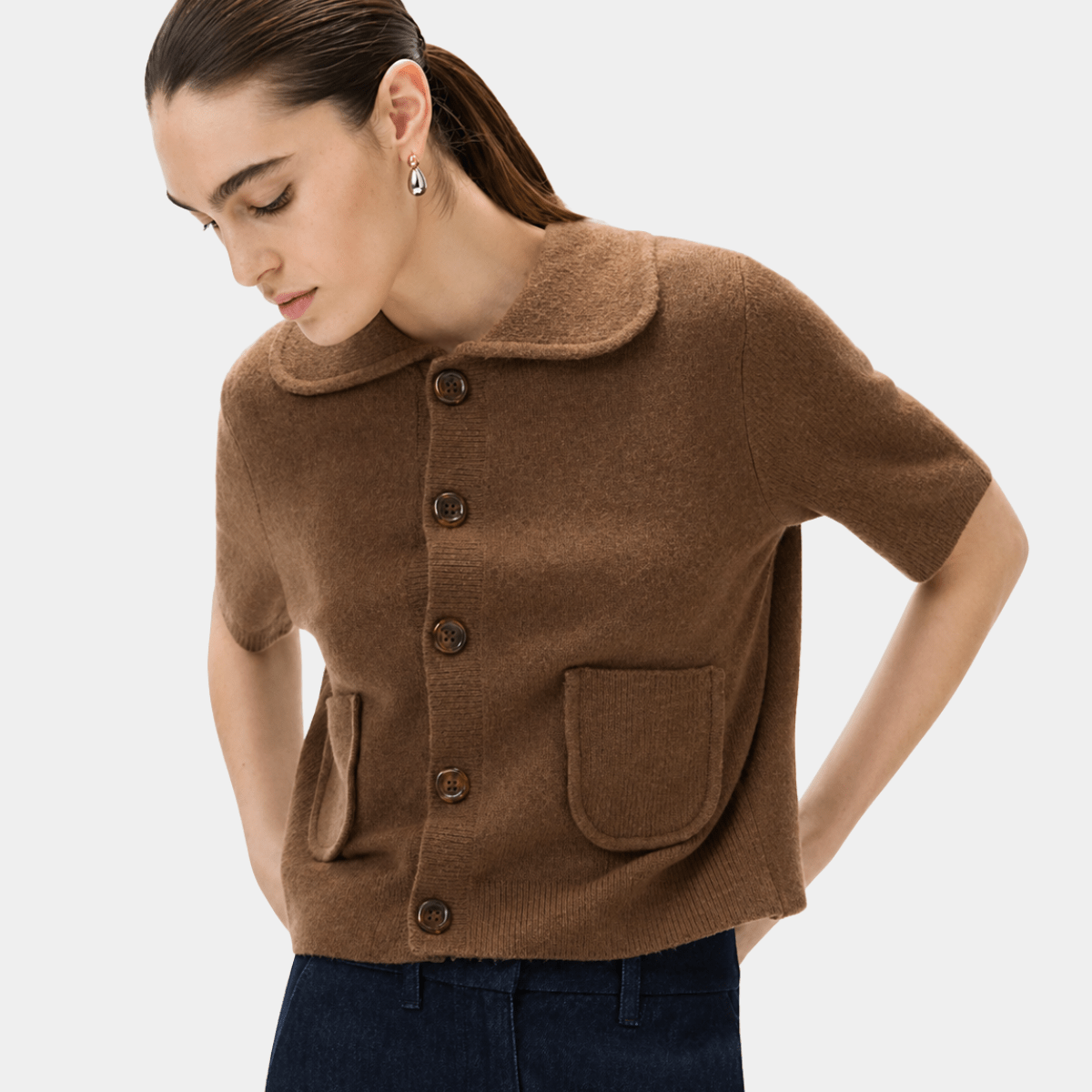 Ladies Short Sleeved Collared Cardigan from You Know Who's