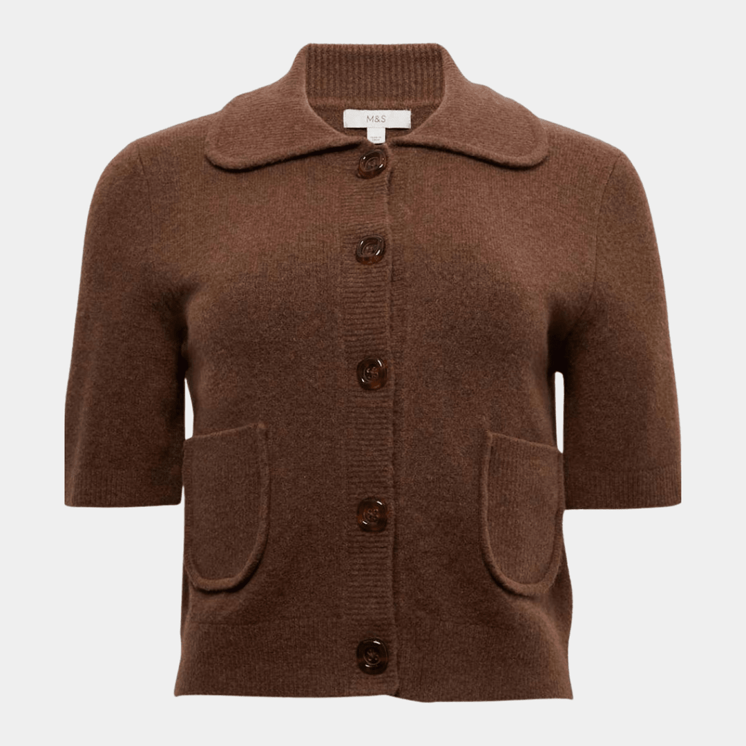 Ladies Short Sleeved Collared Cardigan from You Know Who's