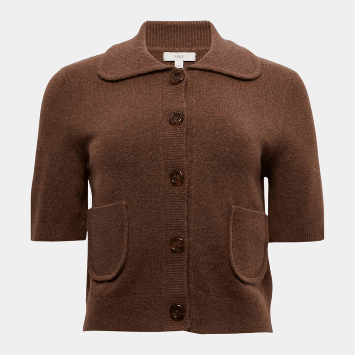 Ladies Short Sleeved Collared Cardigan from You Know Who's