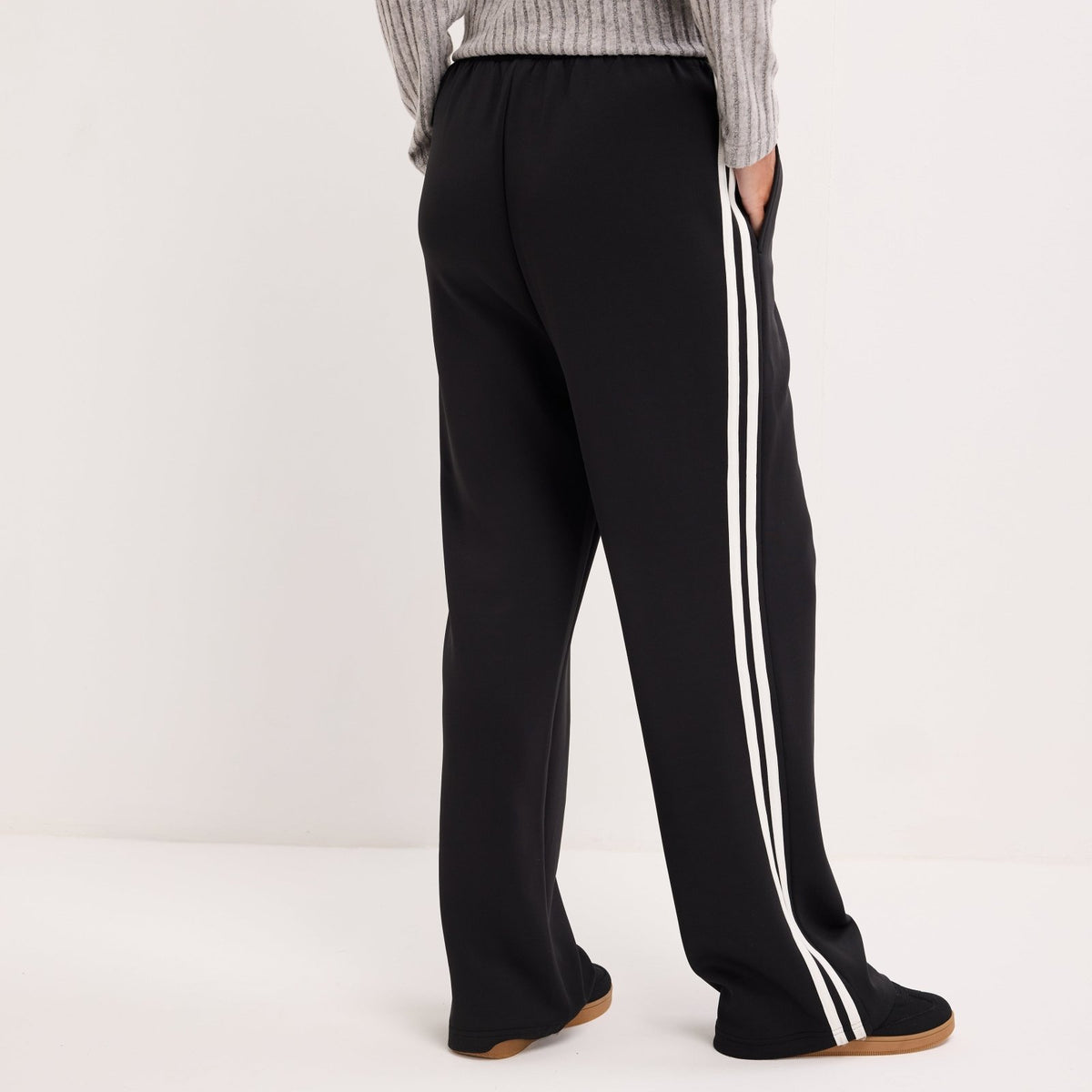 Ladies Side Stripe Wide Leg Trouser from You Know Who's