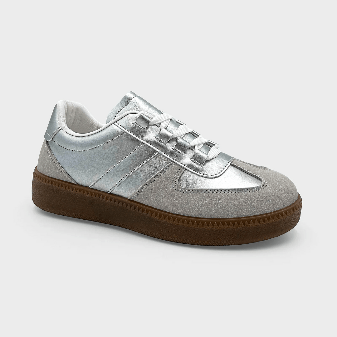 Ladies Silver Contrast Trainer from You Know Who's