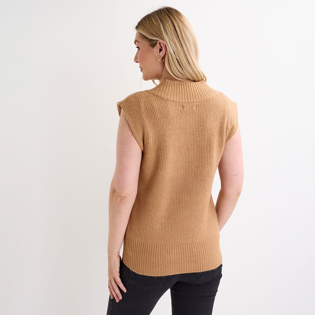 Ladies Sleeveless Knitted V - Neck Jumper from You Know Who's