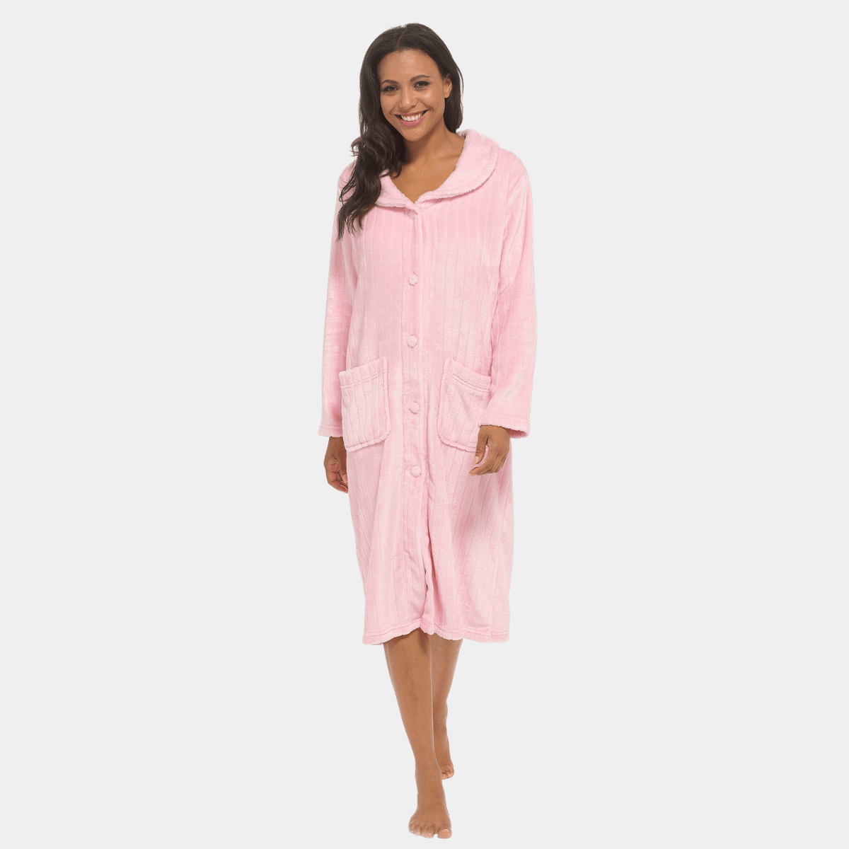 Ladies Soft Touch Pink Dressing Gown from You Know Who's
