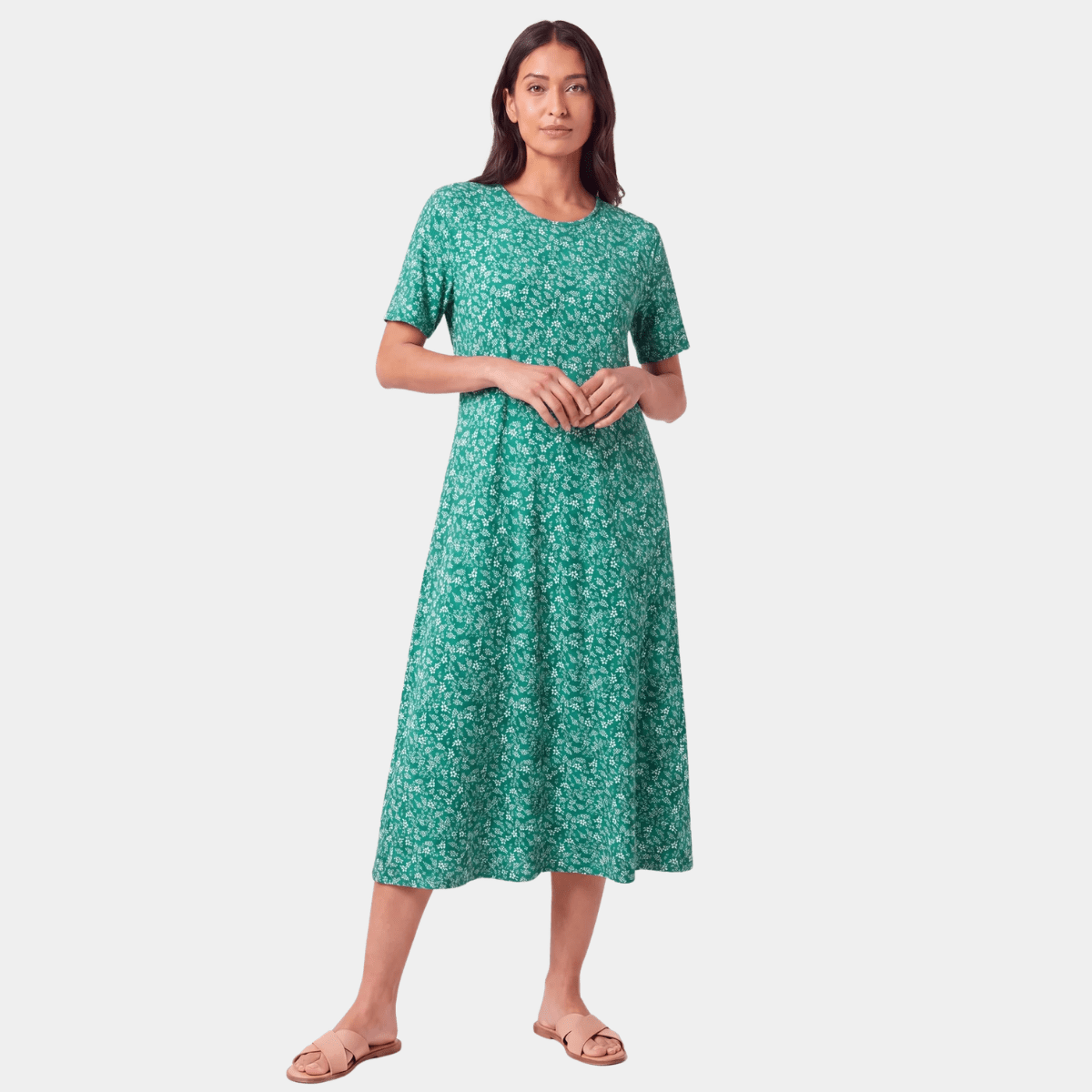 Ladies Soft Touch T-Shirt Dress Green from You Know Who's