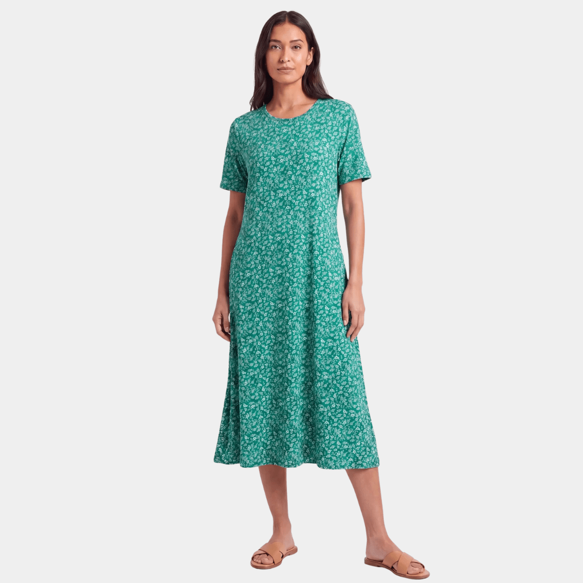 Ladies Soft Touch T-Shirt Dress Green from You Know Who's