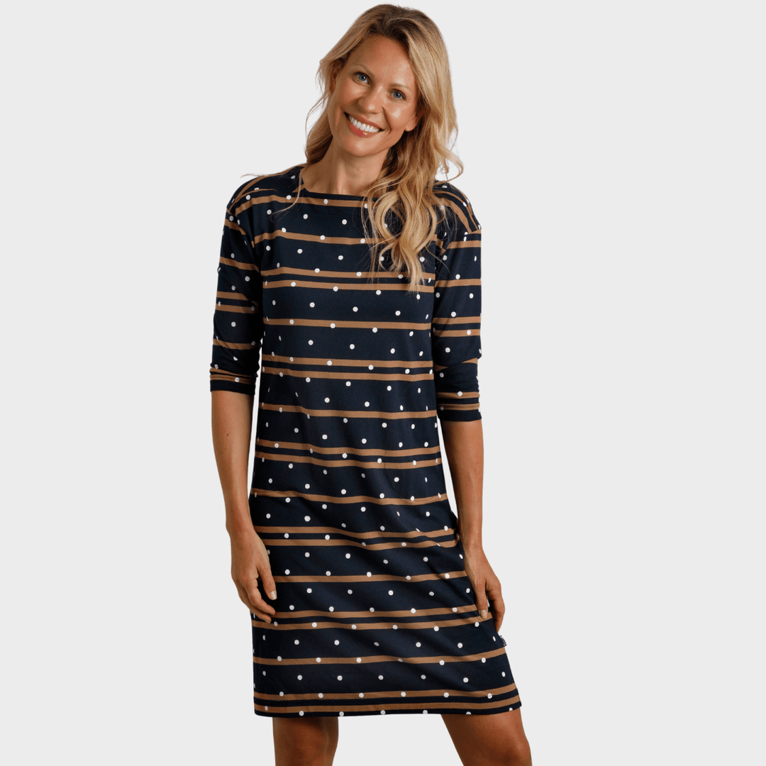 Ladies Square Neck Dress Brown from You Know Who's