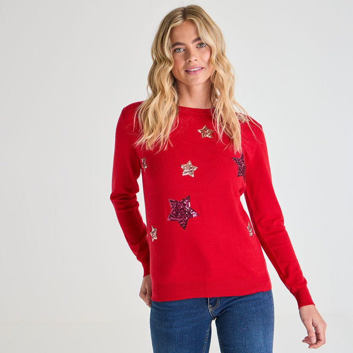 Ladies Stars Christmas Jumper from You Know Who's