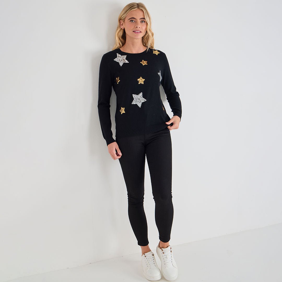 Ladies Stars Christmas Jumper from You Know Who's