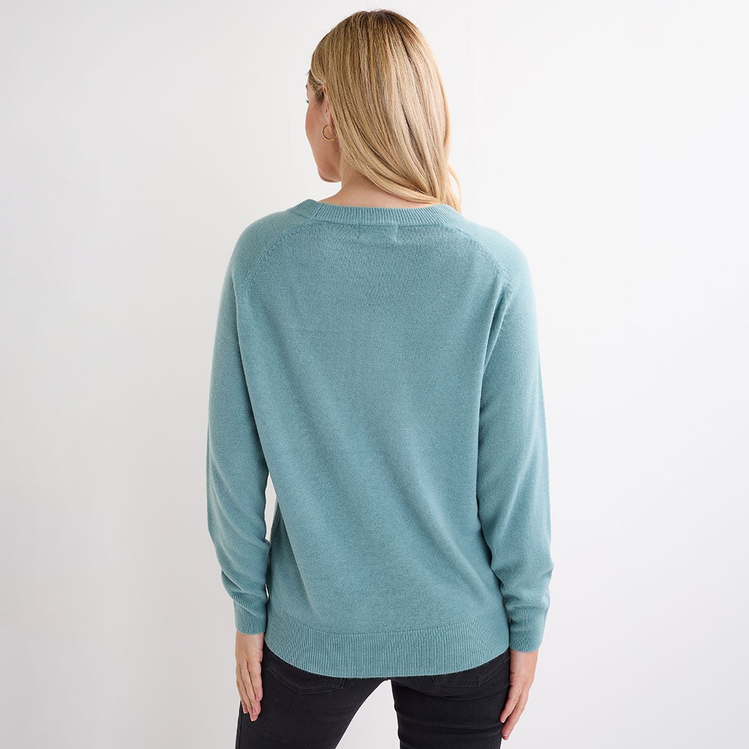 Ladies Steel Blue Rib Cashlike Jumper from You Know Who's