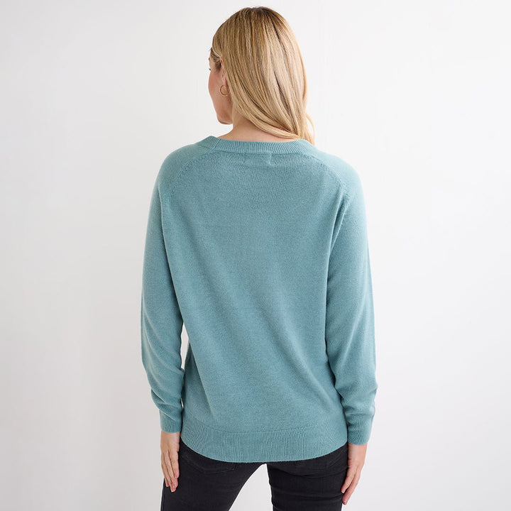 Ladies Steel Blue Rib Cashlike Jumper from You Know Who's