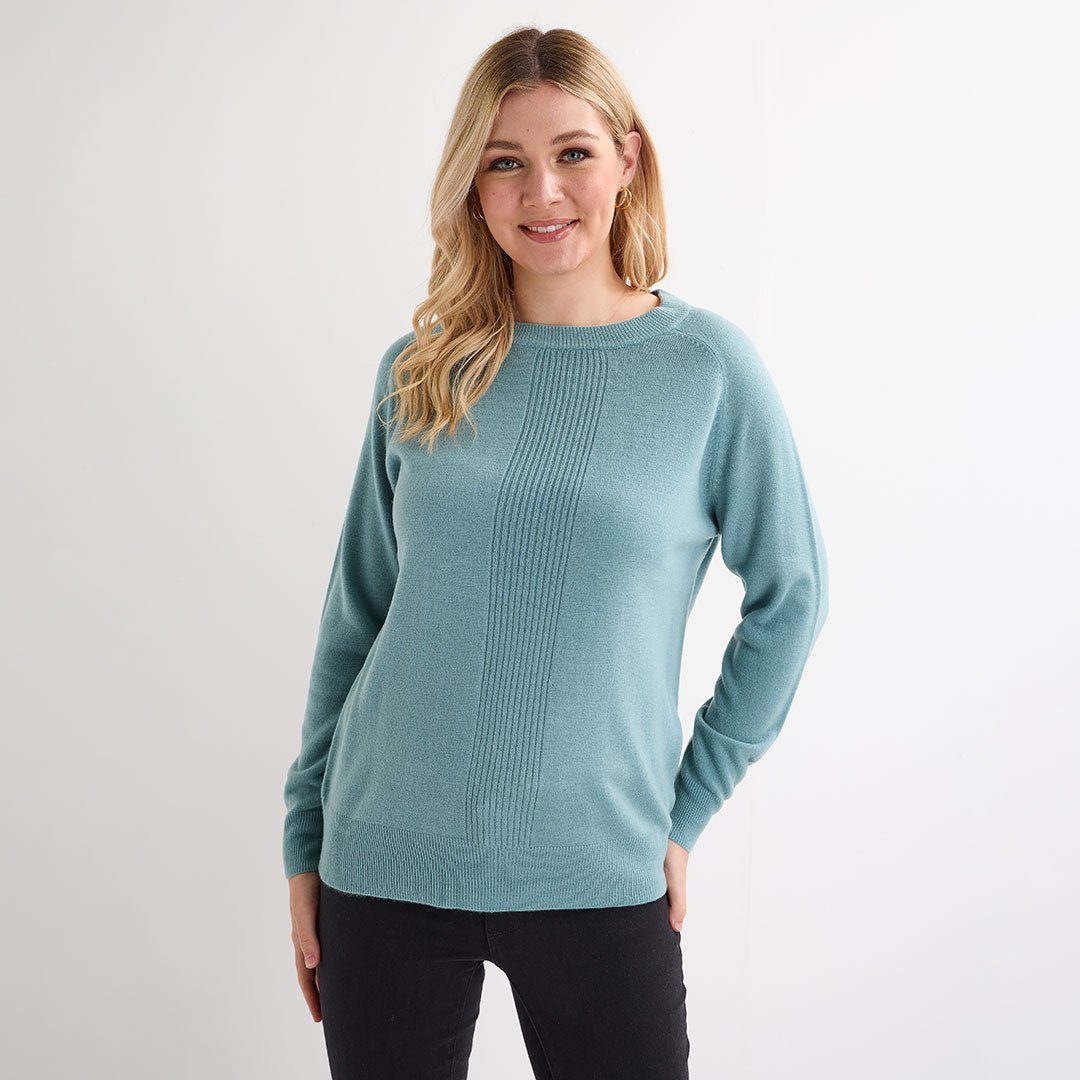 Ladies Steel Blue Rib Cashlike Jumper from You Know Who's