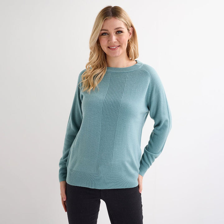 Ladies Steel Blue Rib Cashlike Jumper from You Know Who's