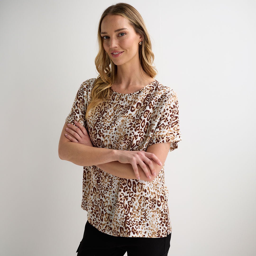 Ladies Stone Animal Drop Shoulder Top from You Know Who's