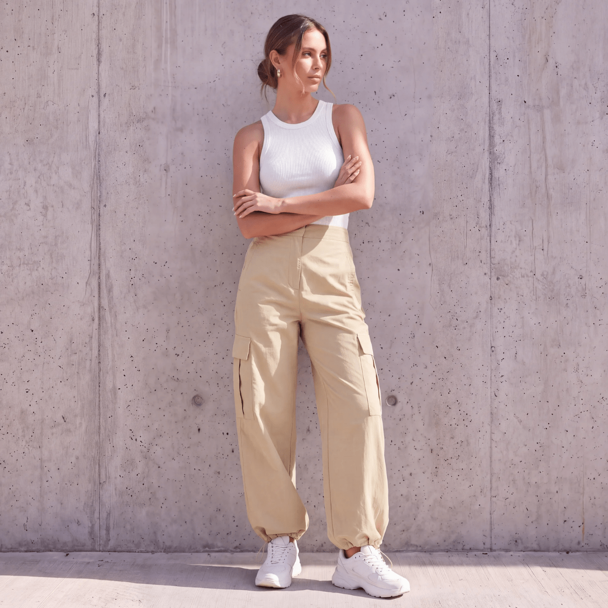 Ladies Stone Cargo Parachute Trouser from You Know Who's