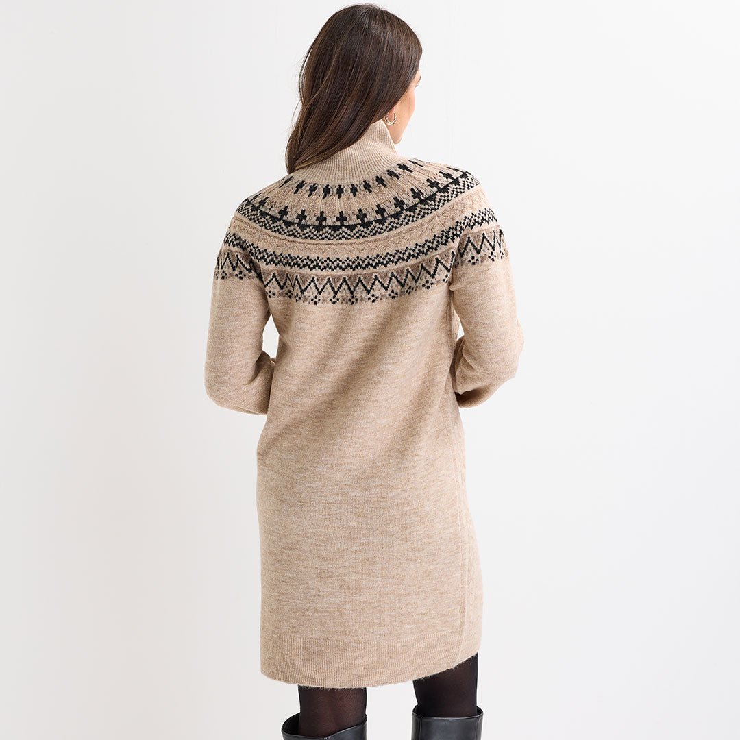 Ladies Stone Fairisle Dress from You Know Who's