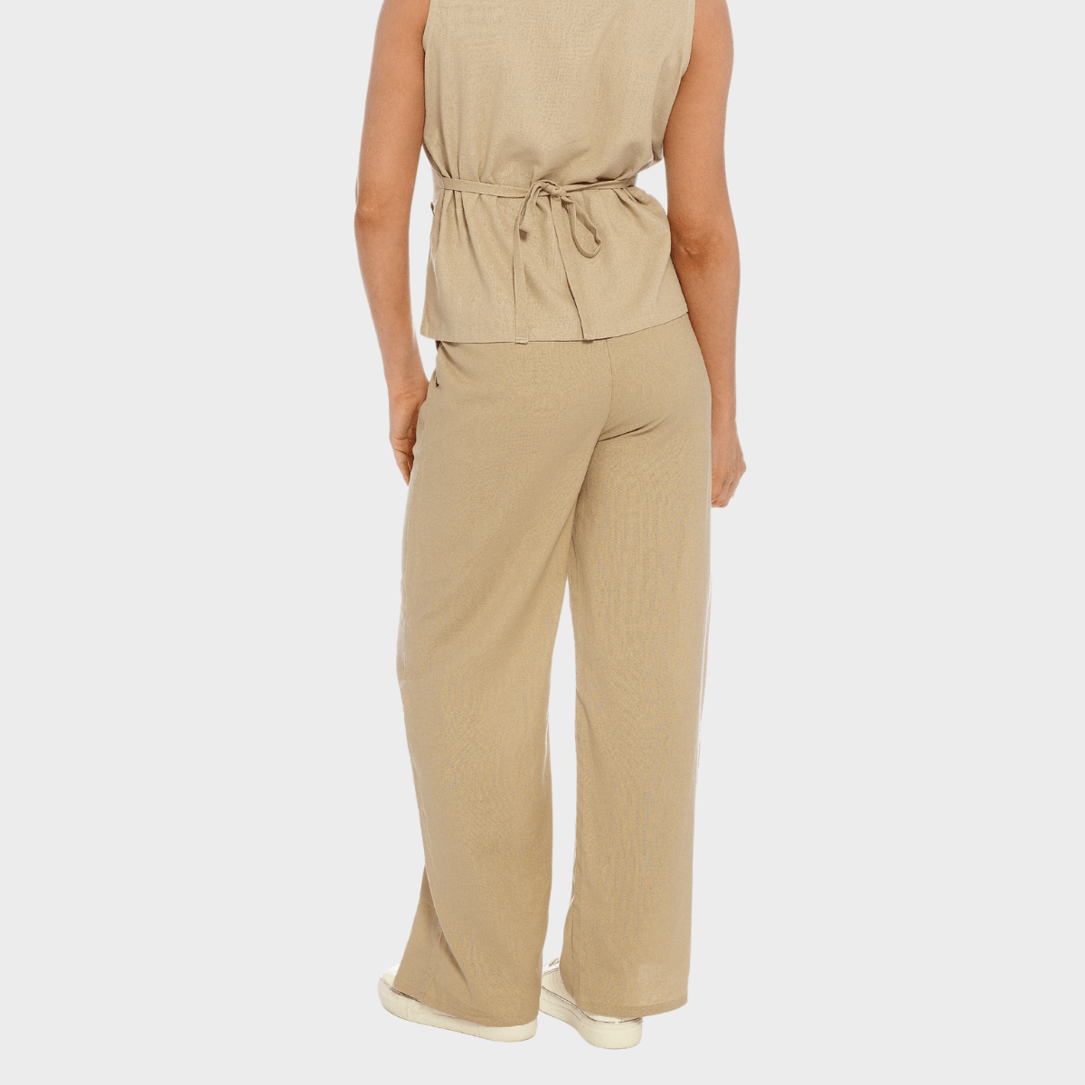 Ladies Stone Linen Blend Wide Leg Trouser from You Know Who's