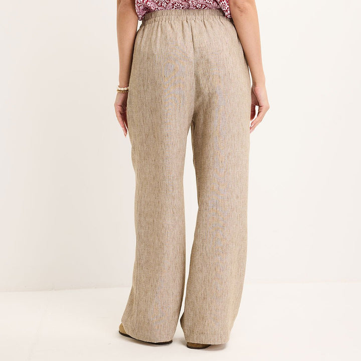 Ladies Stone Linen Mix Trousers from You Know Who's